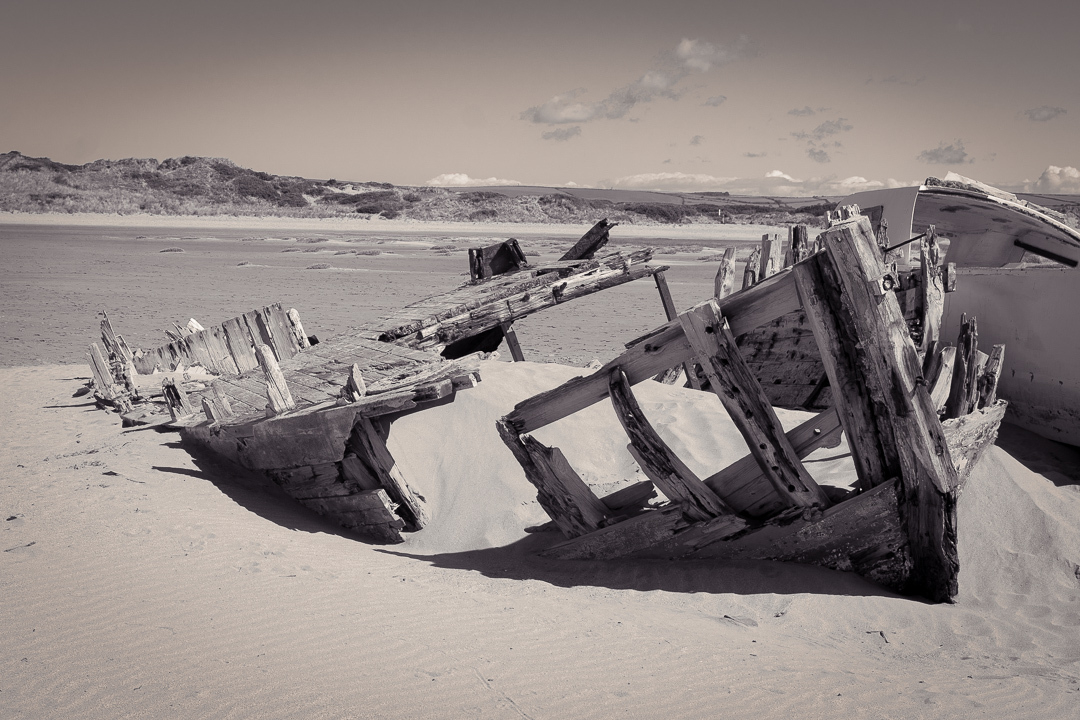 old wrecked boat